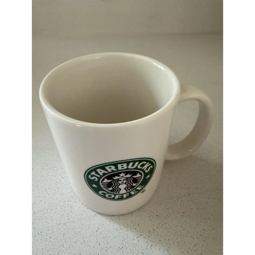 2004 Starbucks Coffee Mug Mermaid Green White Black Logo Coffee 10oz - Set Of 3